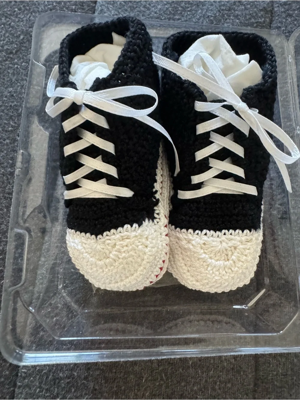 NIB Hand-Crocheted Baby Converse Style Shoes